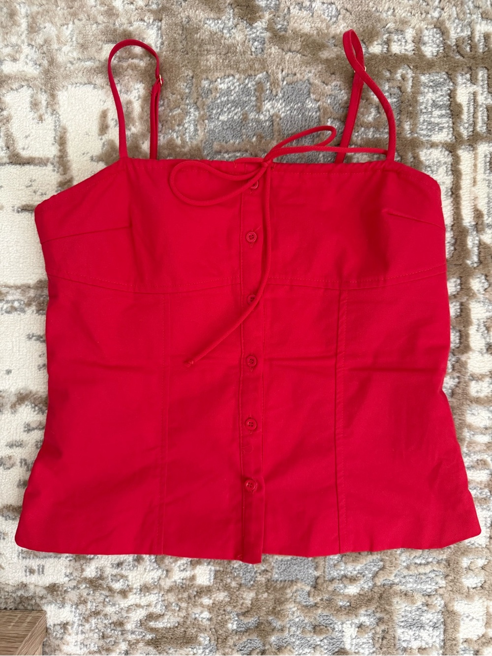 Missguided + Red Button-Front Cami Tank Top
